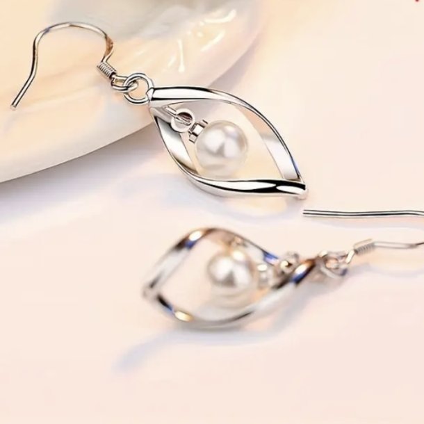 Flotte s925 Sterlings�lv �reringe med perler