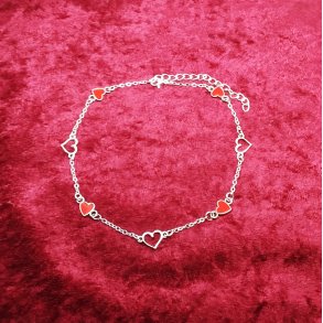 S�lv forgyldt ankelk�de med hjerter