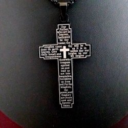 Flot st�l kors med tekst, og k�de 