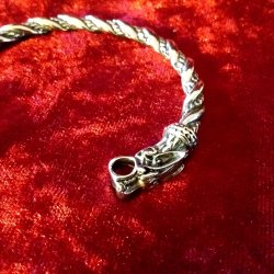 Flot snoet st�l armb�nd med Fenrisulven " 19,5 cm "