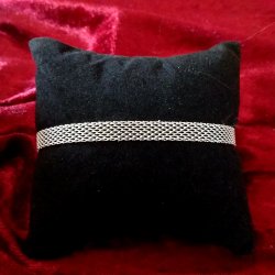 Smukt fladt Flet armbnd i 925 Slv