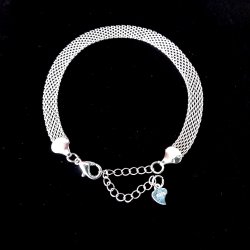 Smukt fladt Flet armbnd i 925 Slv