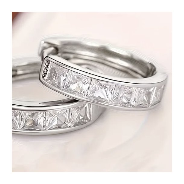 s925 s�lv �reringe med flotte Zirkoner