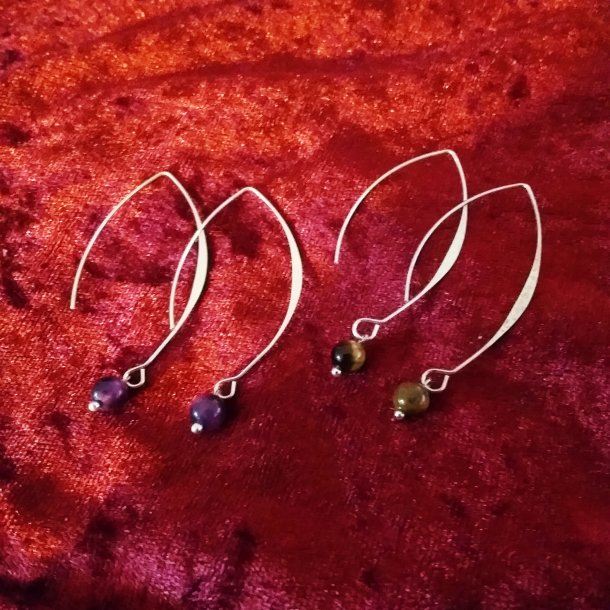 Bjle reringe. Vlg imellem naturlige Tigerje eller Agat perler