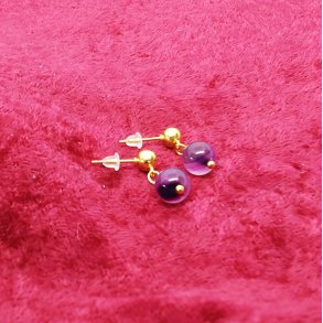 HF : Flotte stik �reringe med naturlige klar Amatyst