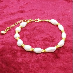 HF design. Flot  Barok Ferskvandsperle armbnd