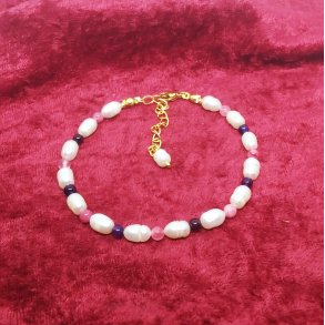 HF : Sol og sommer. Ferskvandsperler med Rosa og Lilla Amatyst