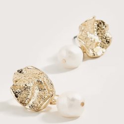 Flotte Guldforgyldte �reringe med �gte Ferskvandsperler