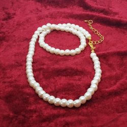 Flot Unik klassisk Ferskvandsperle Halskde