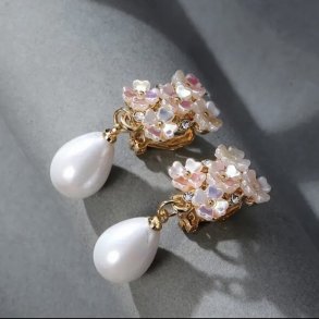 Smukke hvide Blomster Clips �reringe