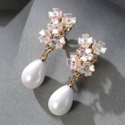 Smukke hvide Blomster Clips �reringe