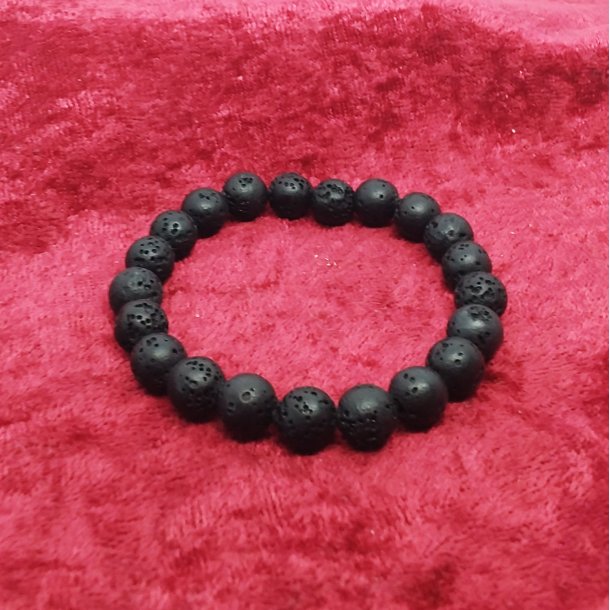 HF : Flot flot mindre armbnd med 8 mm Lava perler