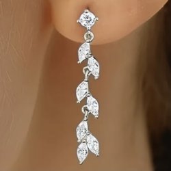 �restikker med lange flotte Zirkon blad vedh�ng 