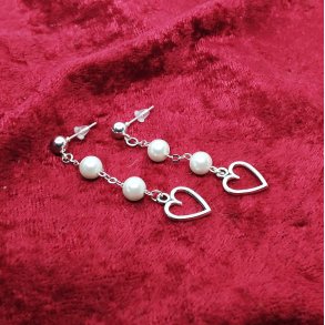 HF : Flotte �reringe med Fersken farvet Ferskvandsperler