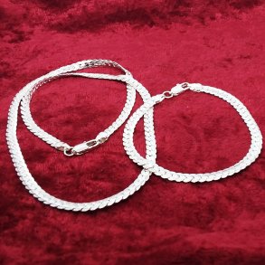 Smykkes�t med halsk�de og armb�nd i s925 s�lv