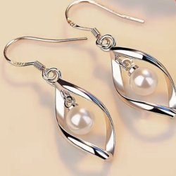 Flotte s925 Sterlings�lv �reringe med perler