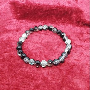 HF : Flot armb�nd med 8 mm Sort- Krystal