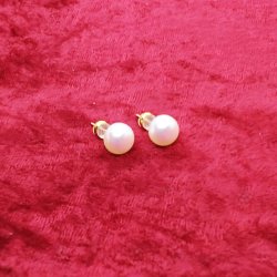 HF design. Store Hvide / Rosa farvet Ferskvandsperle reringe